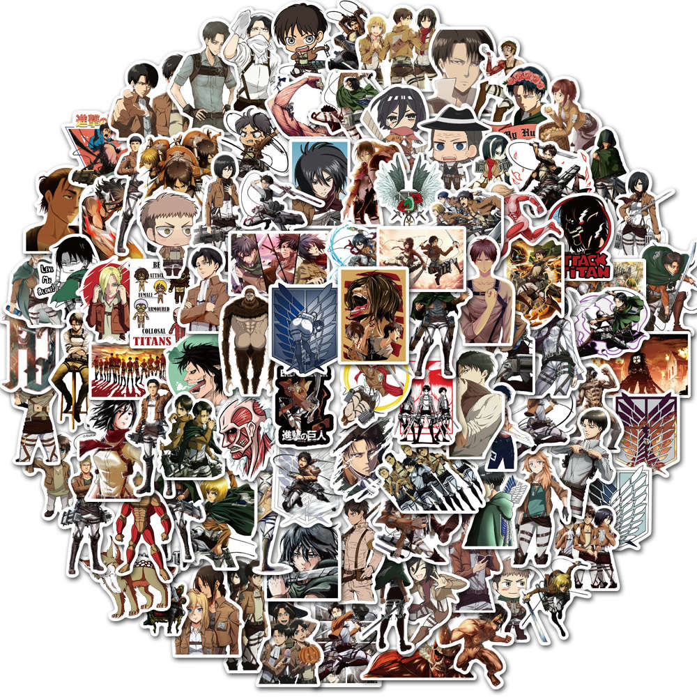 10 30 50 100pcs Attack on Titan Sticker Anime Icon Animal Stickers Gifts for Children to 1 - Attack On Titan Plush