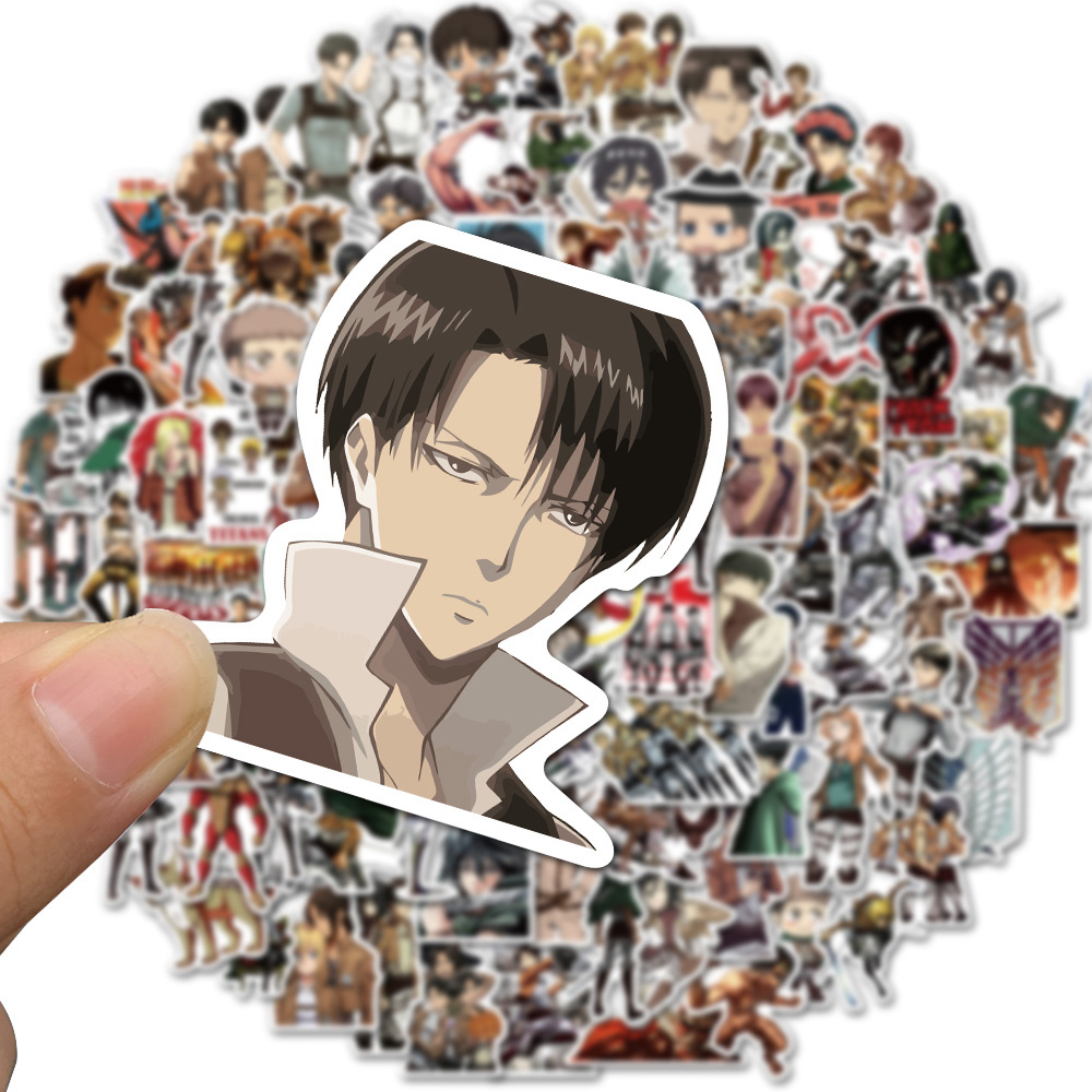 10 30 50 100pcs Attack on Titan Sticker Anime Icon Animal Stickers Gifts for Children to 2 - Attack On Titan Plush