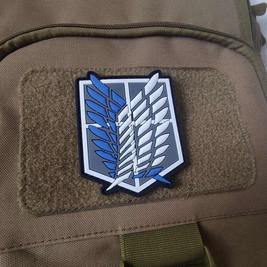 1PC PVC 3D Attack On Titan Wings Of Liberty Investigation Corps Embroidery Badges Patch Military Tactical 5 - Attack On Titan Plush