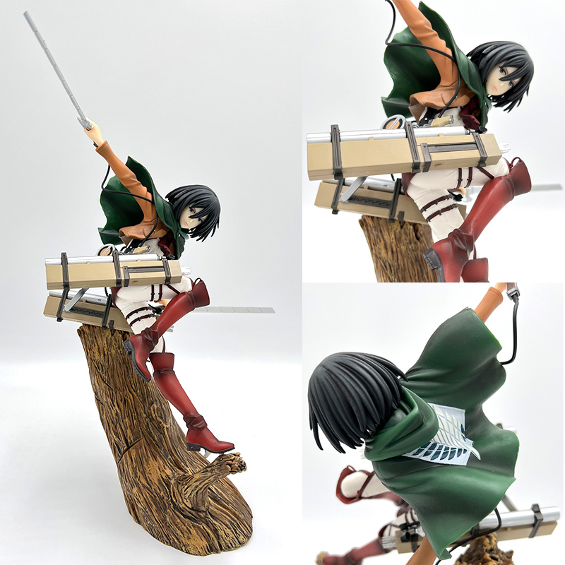 28cm Attack on Titan Levi Ackerman Anime Figure ARTFX J Mikasa Ackerman Action Figure Shingeki no 3 - Attack On Titan Plush