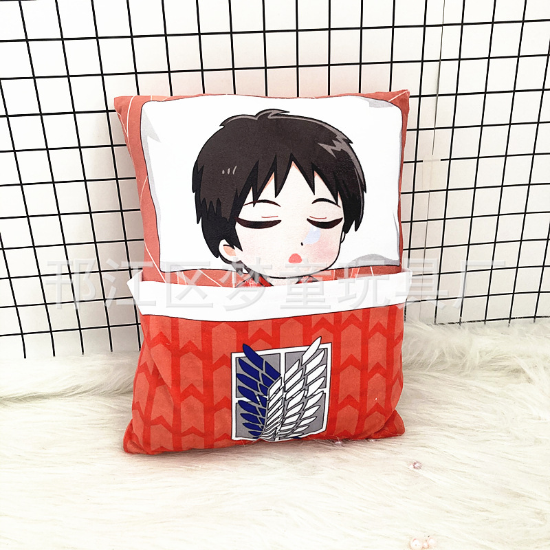 35X26cm Anime Attack on Tittan Plush Pillow Armin Arlert Eren Yeager Soft Stuffed Dolls Toy Cute 4 - Attack On Titan Plush