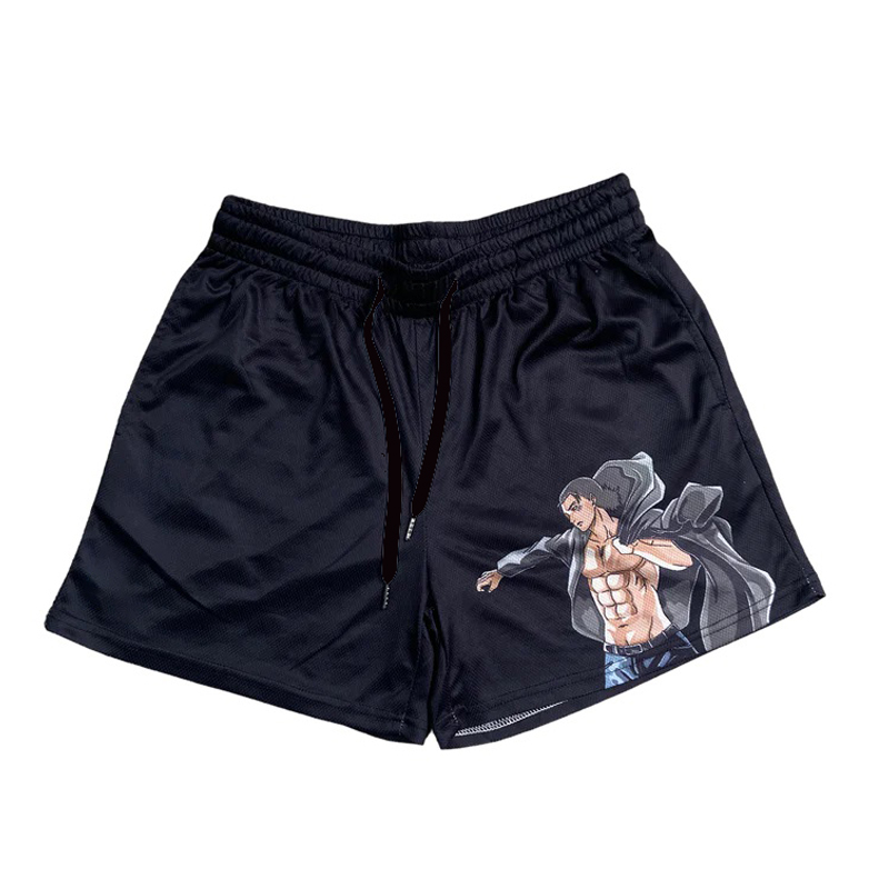 Anime Gym Shorts Men Women Attack on Titan Eren 3D Printed Casual Shorts Quick Mesh Dry - Attack On Titan Plush