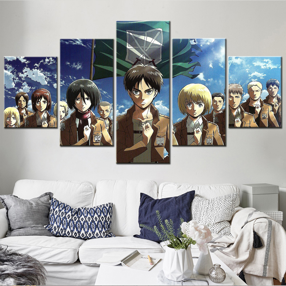 Attack On Titan Anime Poster Shingeki No Kyojin Manga Picture Kids Room Decoration Anime Figure Painting - Attack On Titan Plush