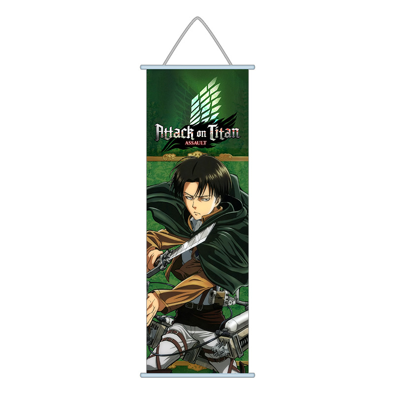 Attack on Titan Scroll Canvas Wall Hanging Painting Home Decor Anime Poster Wall Art Room Decoration 5 - Attack On Titan Plush