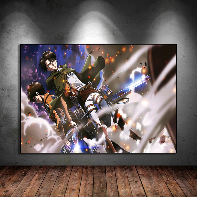 Hot Anime Attack on Titan Manga Canvas Painting Posters and Print Wall Art Picture for Living 1 - Attack On Titan Plush