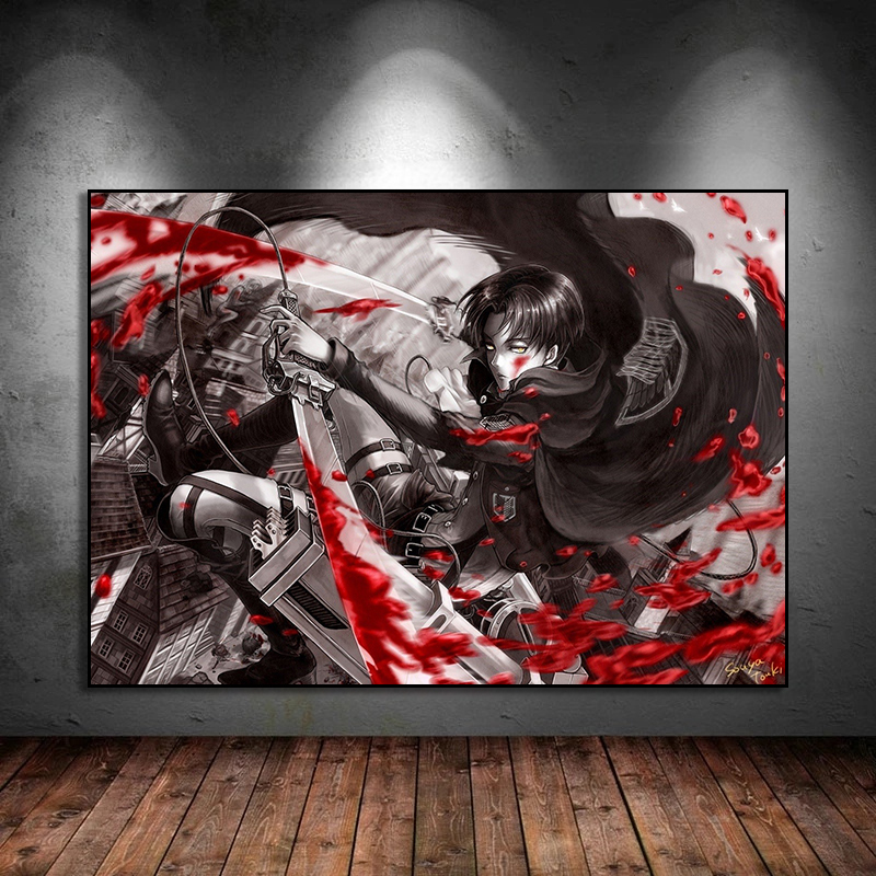 Hot Anime Attack on Titan Manga Canvas Painting Posters and Print Wall Art Picture for Living 2 - Attack On Titan Plush