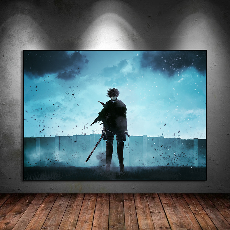 Hot Anime Attack on Titan Manga Canvas Painting Posters and Print Wall Art Picture for Living 3 - Attack On Titan Plush