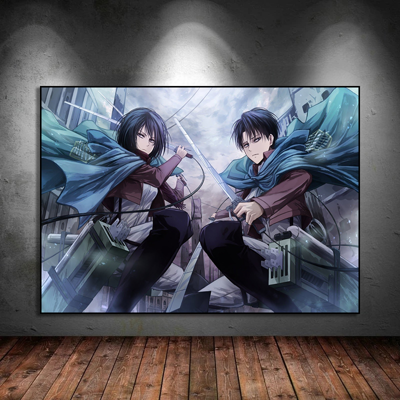 Hot Anime Attack on Titan Manga Canvas Painting Posters and Print Wall Art Picture for Living 4 - Attack On Titan Plush