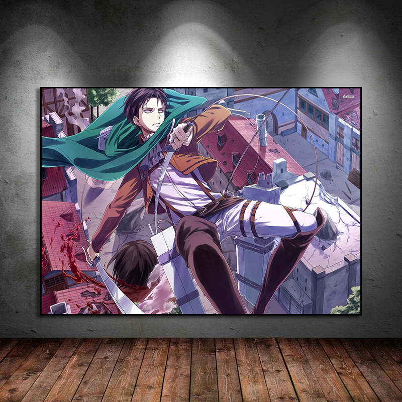 Hot Anime Attack on Titan Manga Canvas Painting Posters and Print Wall Art Picture for Living 5 - Attack On Titan Plush