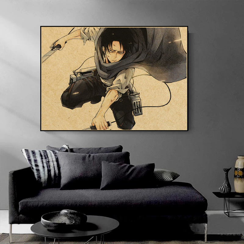 Japanese Anime Attack on Titan Levi Ackerman Canvas Painting Posters Prints Wall Art Picture for Living 2 - Attack On Titan Plush