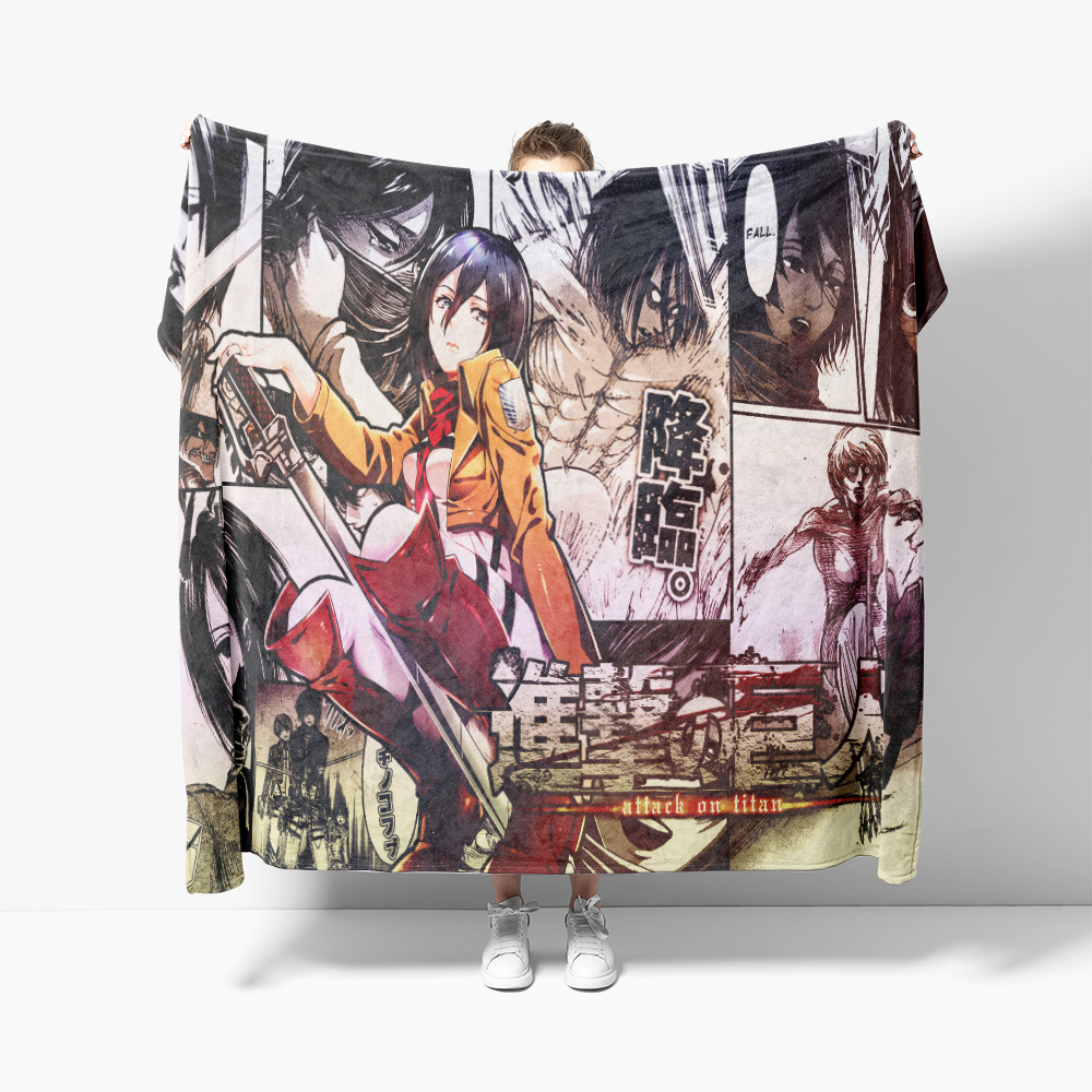 anime attack on titan soft flannel blankets breathable super warm bedding and travel blankets customizable bed 4 - Attack On Titan Plush