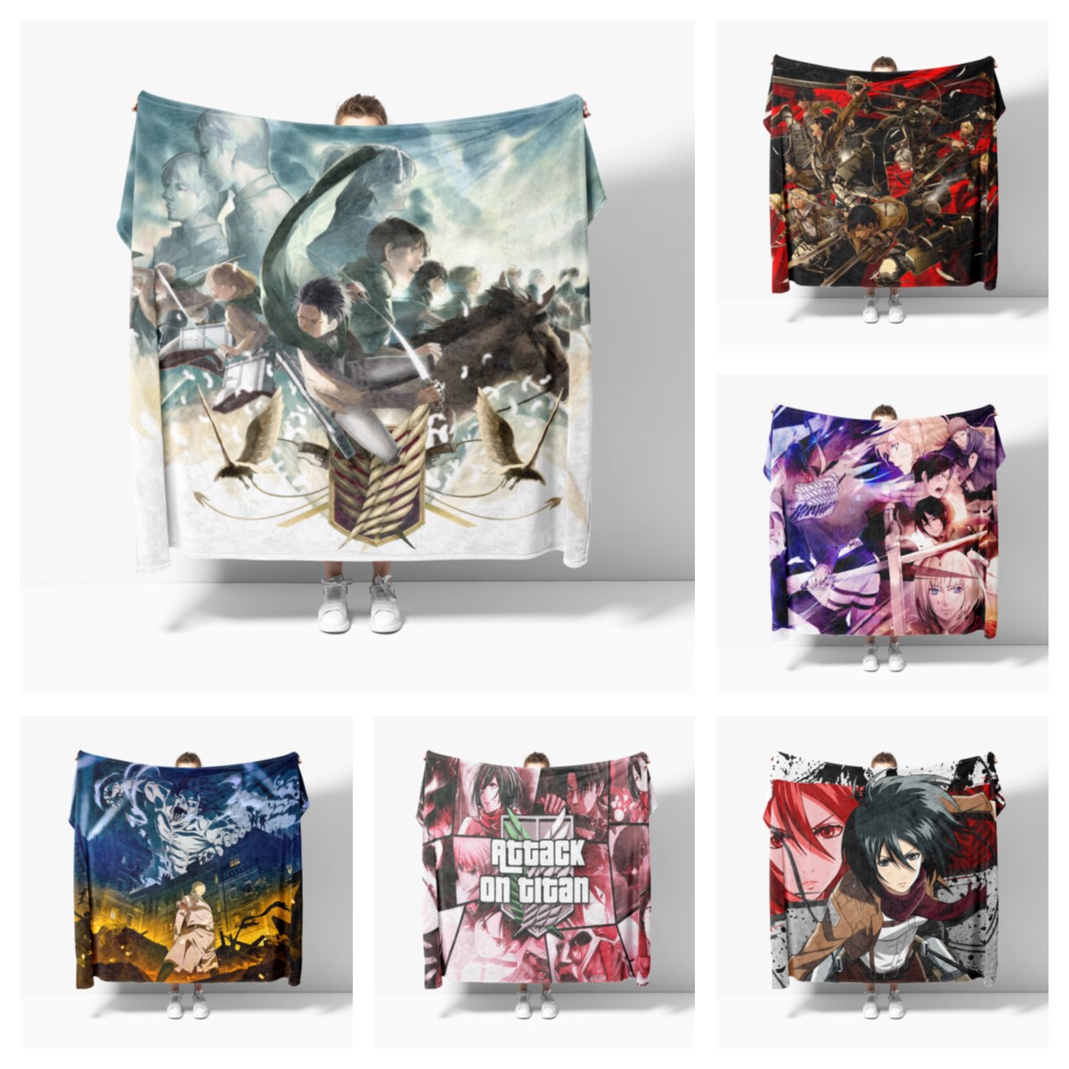 anime attack on titan soft flannel blankets breathable super warm bedding and travel blankets customizable bed - Attack On Titan Plush